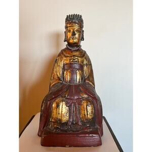 Seated Temple Deity Figure | 12" Tall